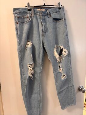 Levi's Light Blue Distressed Ripped Jeans